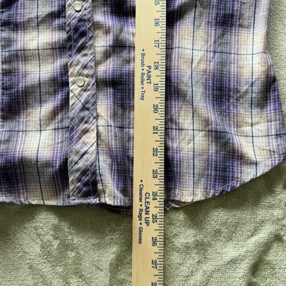 Roper Western Pearl Snap Shirt Plaid Rodeo Country Concert Womens Medium - Picture 10 of 14
